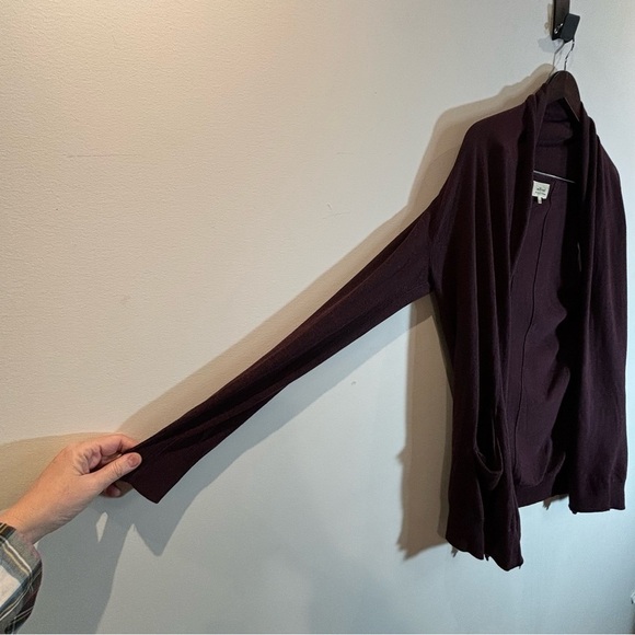 WILFRED Sz S Open Front Cardigan Silk Cotton Cashmere Blend With Pockets Aritzia - Picture 3 of 9